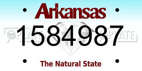 1584987 Arkansas License Plate