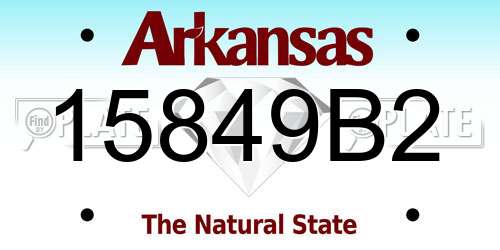 15849B2 Arkansas License Plate