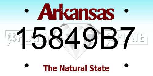 15849B7 Arkansas License Plate