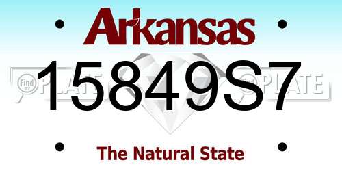 15849S7 Arkansas License Plate