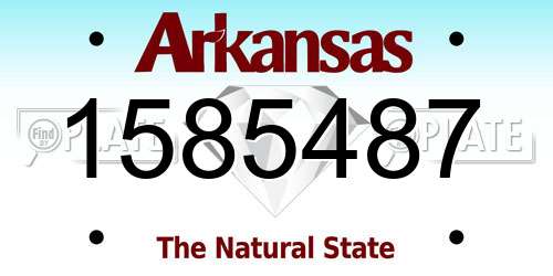1585487 Arkansas License Plate