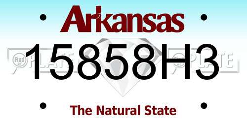 15858H3 Arkansas License Plate