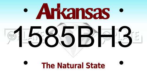 1585BH3 Arkansas License Plate