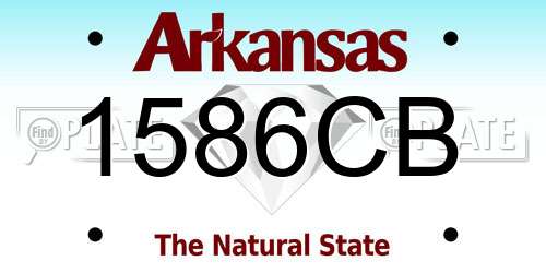 1586CB Arkansas License Plate