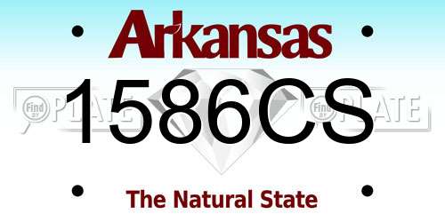 1586CS Arkansas License Plate