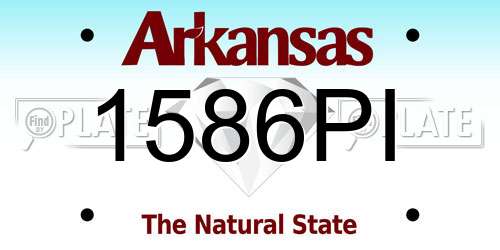 1586PI Arkansas License Plate