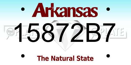 15872B7 Arkansas License Plate