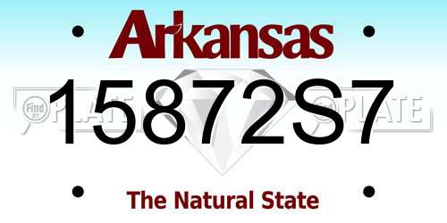 15872S7 Arkansas License Plate