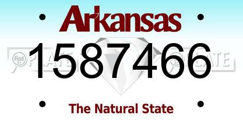 1587466 Arkansas License Plate