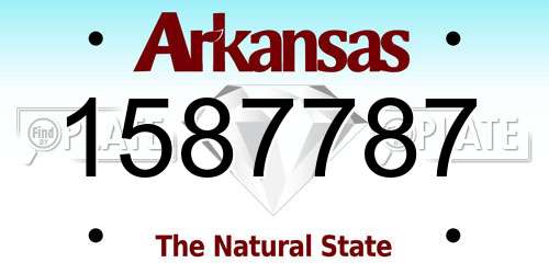1587787 Arkansas License Plate