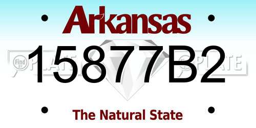 15877B2 Arkansas License Plate
