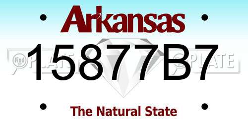 15877B7 Arkansas License Plate