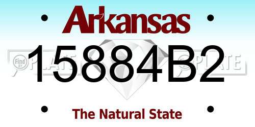 15884B2 Arkansas License Plate