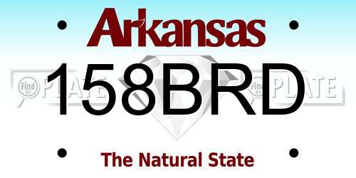158BRD Arkansas License Plate