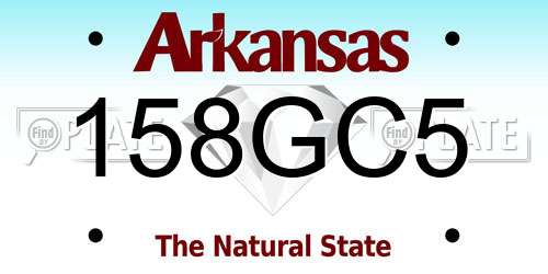 158GC5 Arkansas License Plate