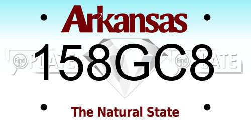 158GC8 Arkansas License Plate