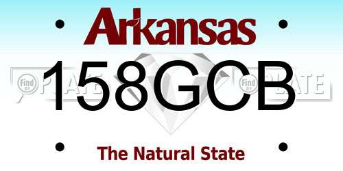 158GCB Arkansas License Plate