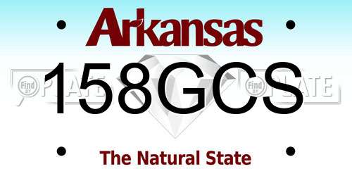 158GCS Arkansas License Plate