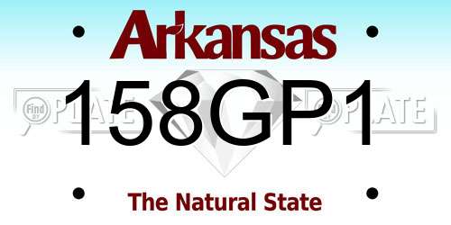 158GP1 Arkansas License Plate