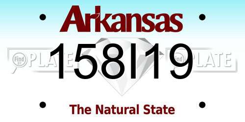 158I19 Arkansas License Plate