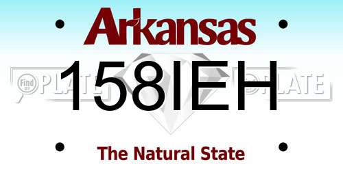 158IEH Arkansas License Plate