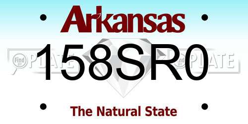 158SR0 Arkansas License Plate