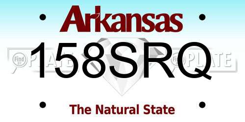 158SRQ Arkansas License Plate