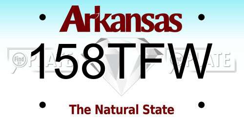 158TFW Arkansas License Plate
