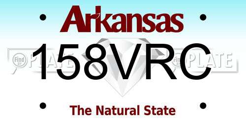 158VRC Arkansas License Plate