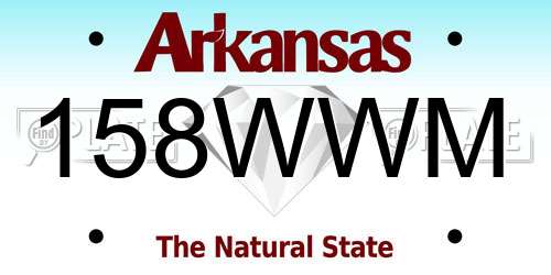 158WWM Arkansas License Plate