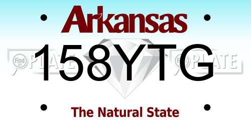 158YTG Arkansas License Plate