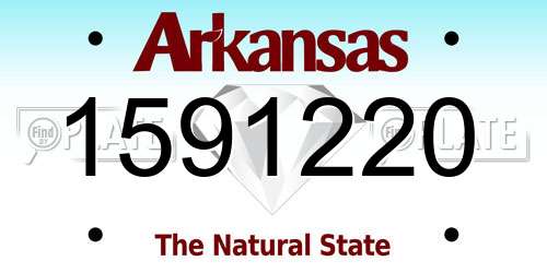 1591220 Arkansas License Plate