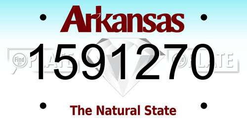 1591270 Arkansas License Plate