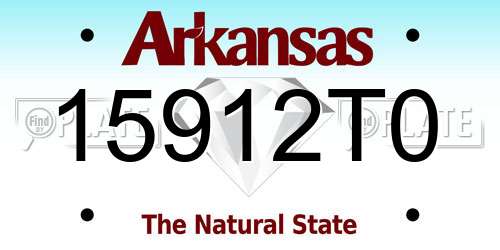 15912T0 Arkansas License Plate