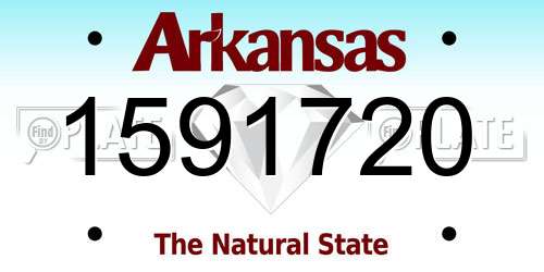 1591720 Arkansas License Plate