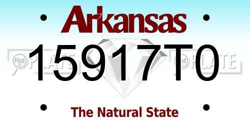 15917T0 Arkansas License Plate
