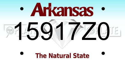 15917Z0 Arkansas License Plate