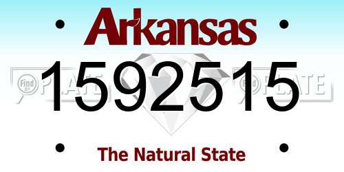 1592515 Arkansas License Plate
