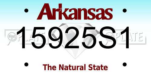 15925S1 Arkansas License Plate