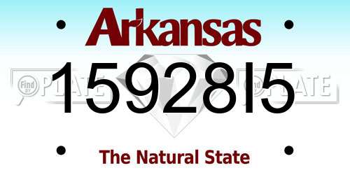 15928I5 Arkansas License Plate
