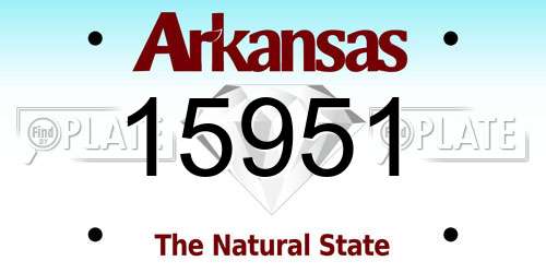 15951 Arkansas License Plate