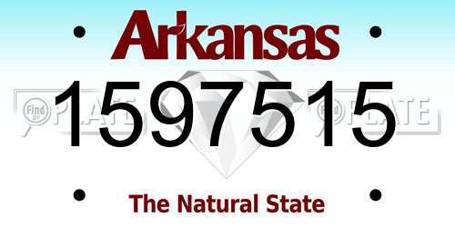 1597515 Arkansas License Plate