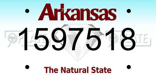 1597518 Arkansas License Plate