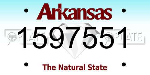 1597551 Arkansas License Plate