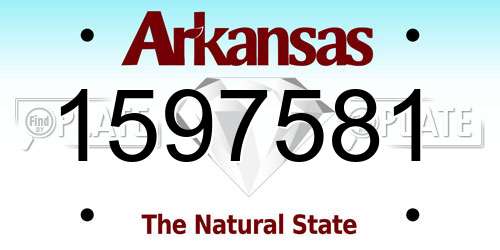 1597581 Arkansas License Plate