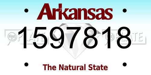 1597818 Arkansas License Plate