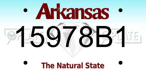 15978B1 Arkansas License Plate