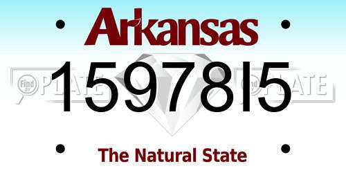 15978I5 Arkansas License Plate