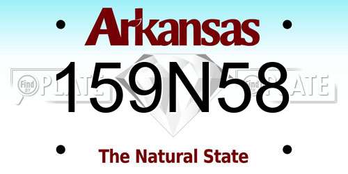 159N58 Arkansas License Plate