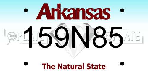 159N85 Arkansas License Plate